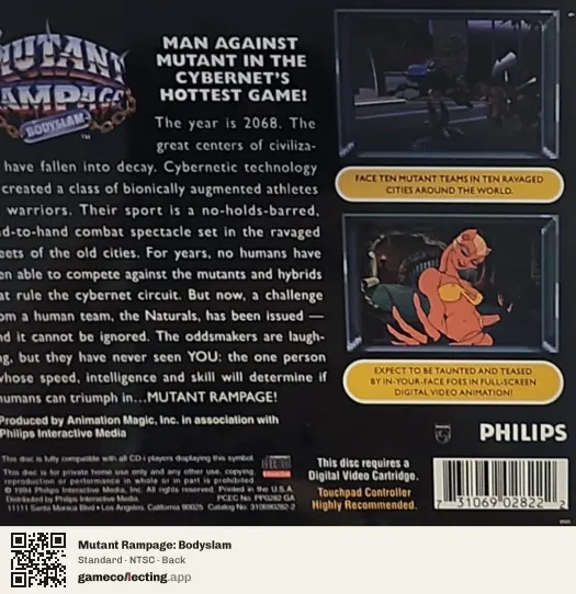 Mutant Rampage: Bodyslam Philips CD-i, NTSC box back