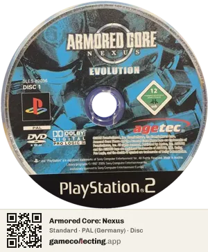 Armored Core: Nexus PlayStation 2, PAL disc