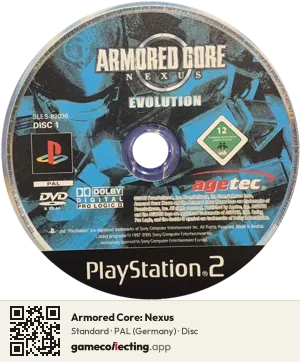 Armored Core: Nexus PlayStation 2, PAL disc