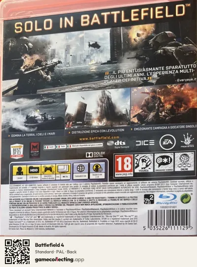 Battlefield 4 PlayStation 3, PAL box back