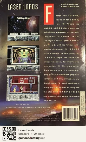 Laser Lords Philips CD-i, NTSC box back