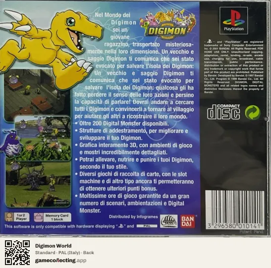 Digimon World PlayStation, Italy box back