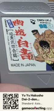 Yu Yu Hakusho Dai-2-dan: Ankoku Bujutsukai Hen Game Boy, Asia cartridge label