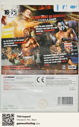TNA Impact! Nintendo Wii, PAL box back