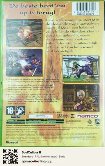 SoulCalibur II Xbox, Netherlands box back