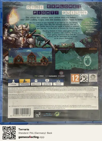 Terraria PlayStation 4, Germany box back