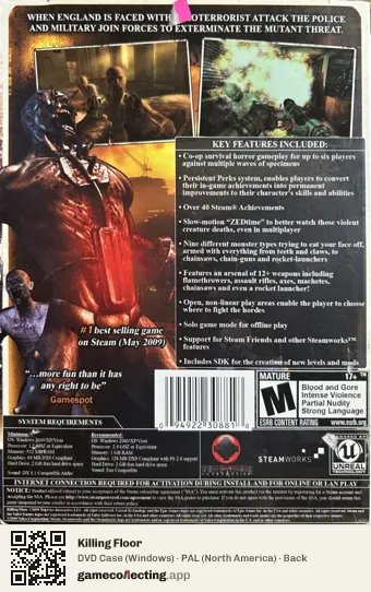Killing Floor Computer, North America box back