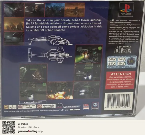 G-Police PlayStation, PAL box back