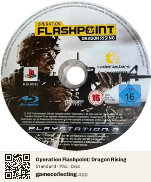 Operation Flashpoint: Dragon Rising PlayStation 3, PAL disc