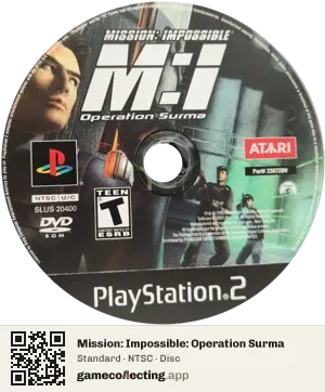 Mission: Impossible: Operation Surma PlayStation 2, NTSC disc