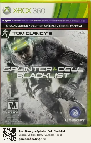 Tom Clancy's Splinter Cell: Blacklist Xbox 360, Canada box front