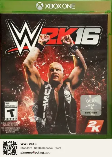 WWE 2K16 Xbox One, Canada box front