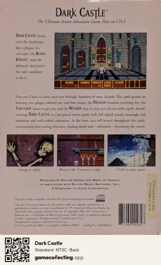 Dark Castle Philips CD-i, NTSC box back