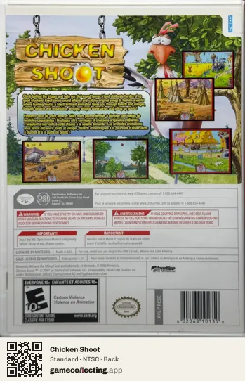 Chicken Shoot Nintendo Wii, NTSC box back
