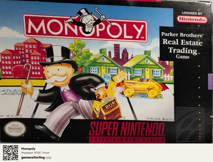 Monopoly Super Nintendo Entertainment System, NTSC box front