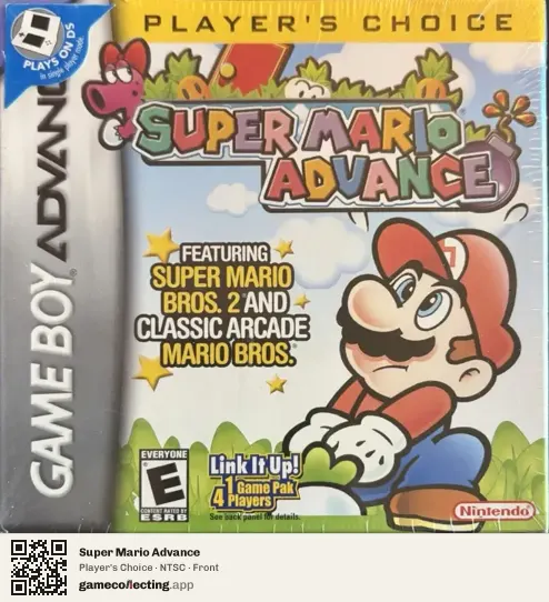 Super Mario Advance Game Boy Advance, NTSC box front