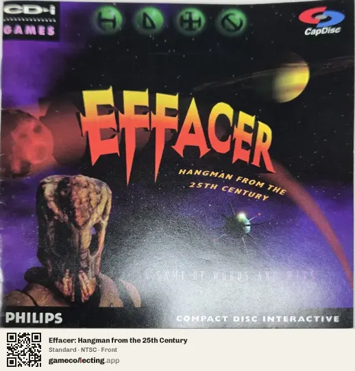 Effacer: Hangman from the 25th Century Philips CD-i, NTSC box front