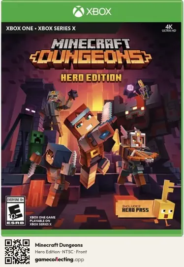 Minecraft Dungeons Xbox One, NTSC box front