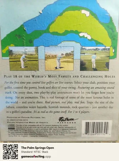 The Palm Springs Open Philips CD-i, NTSC box back