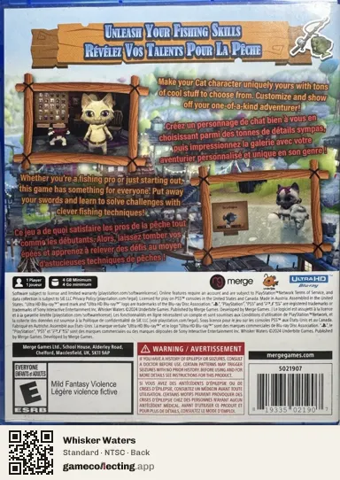 Whisker Waters PlayStation 5, NTSC box back