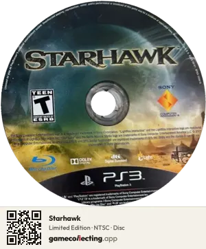 Starhawk PlayStation 3, NTSC disc