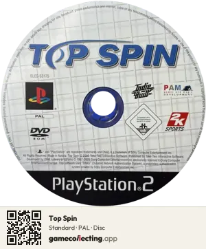 Top Spin PlayStation 2, PAL disc