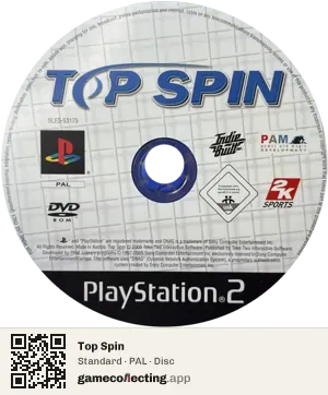 Top Spin PlayStation 2, PAL disc
