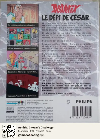 Astérix: Caesar's Challenge Philips CD-i, France box back