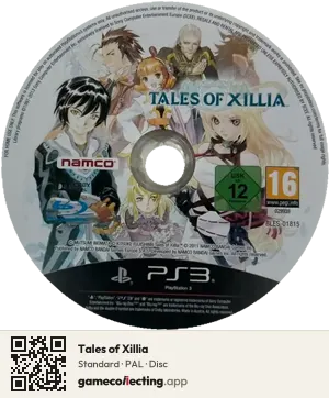 Tales of Xillia PlayStation 3, PAL disc