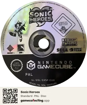 Sonic Heroes Nintendo GameCube, PAL disc