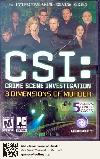 CSI: 3 Dimensions of Murder Computer, NTSC box front