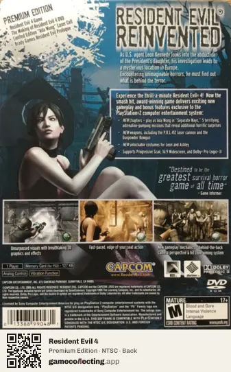 Resident Evil 4 PlayStation 2, NTSC box back