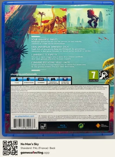 No Man's Sky PlayStation 4, France box back