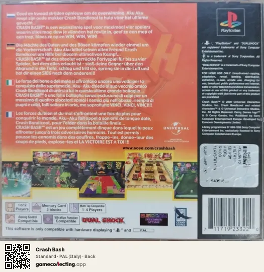 Crash Bash PlayStation, Italy box back