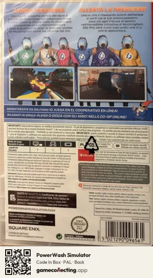 PowerWash Simulator Nintendo Switch, PAL box back