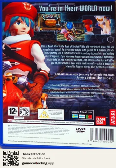 .hack Infection PlayStation 2, PAL box back