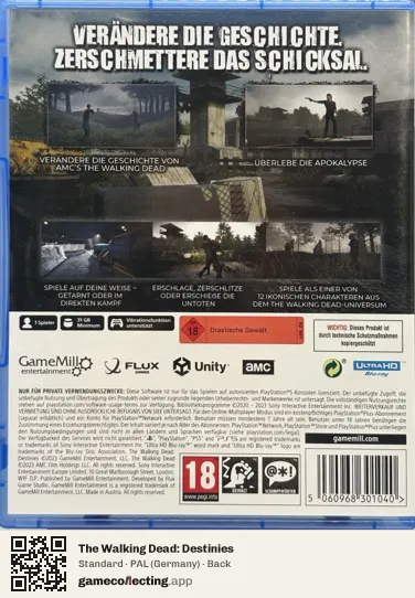 The Walking Dead: Destinies PlayStation 5, Germany box back