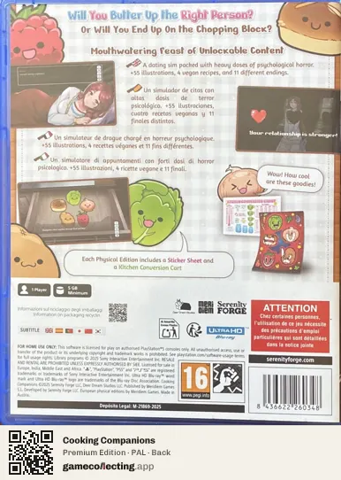 Cooking Companions PlayStation 5, PAL box back