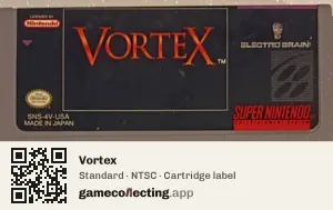 Vortex Super Nintendo Entertainment System, NTSC cartridge label