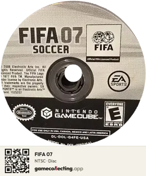FIFA 07 Nintendo GameCube, NTSC disc
