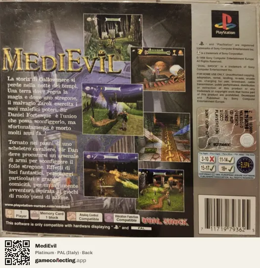 MediEvil PlayStation, Italy box back