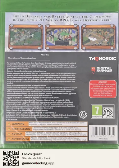 Lock's Quest Xbox One, PAL box back