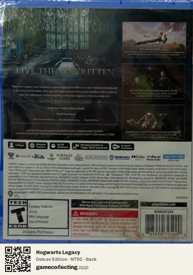Hogwarts Legacy PlayStation 5, NTSC box back
