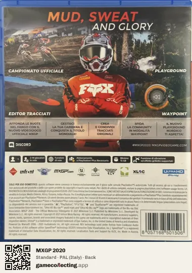 MXGP 2020 PlayStation 5, Italy box back