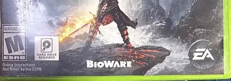 Dragon Age: Inquisition, the ESRB box on its front