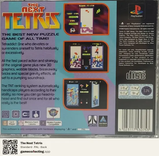 The Next Tetris PlayStation, PAL box back