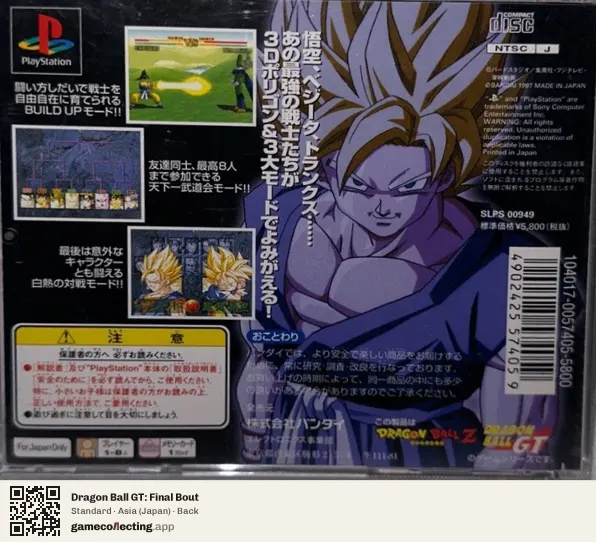 Dragon Ball GT: Final Bout PlayStation, Japan box back