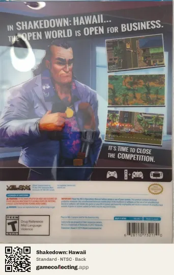 Shakedown: Hawaii Nintendo Wii U, NTSC box back
