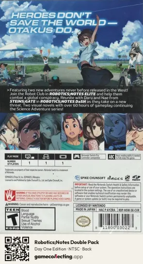 Robotics;Notes Double Pack Nintendo Switch, NTSC box back