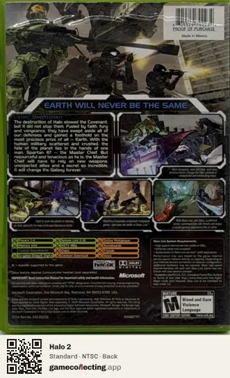 Halo 2 Xbox, NTSC box back